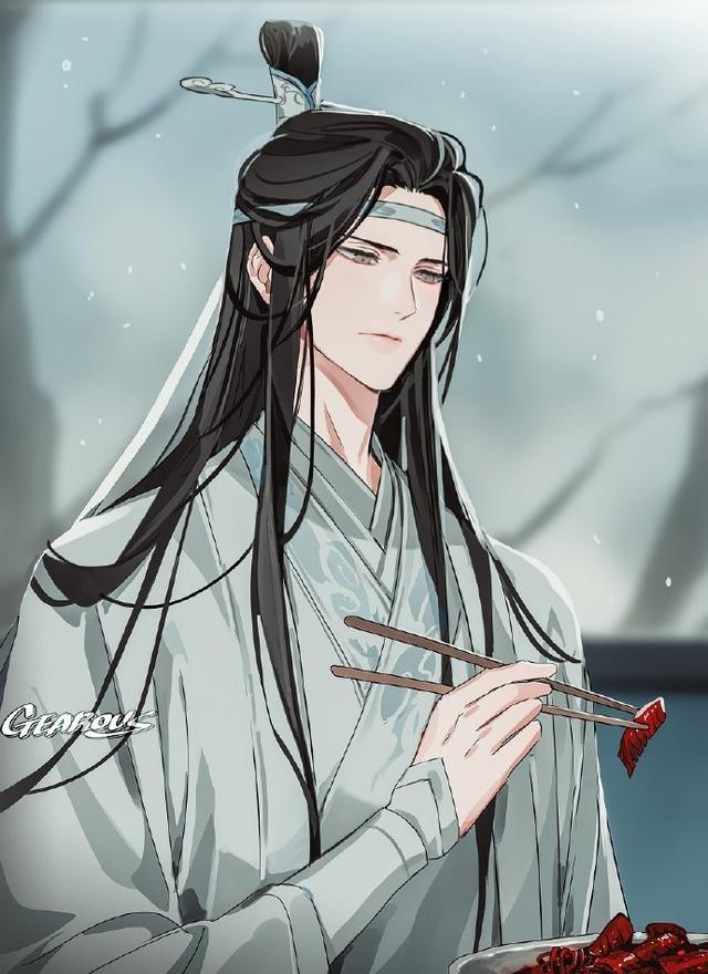 魔道祖师##蓝忘机0123生日快乐#  gearous 太太画的蓝忘机生日贺图