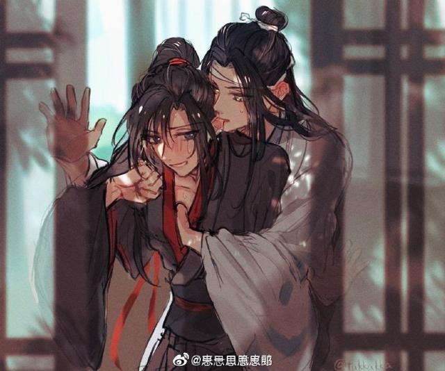 魔道祖师##魔道祖师忘羡# 静室里的汪叽和羡羡,在讨论严肃的事[笑而